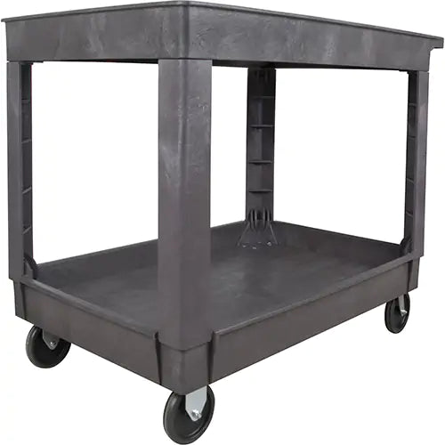 Flat Shelf Utility Service Cart, 2 Tiers, 25-1/2" x 32-1/2" x 40-1/2", 500 lbs. Capacity