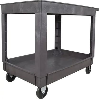 Flat Shelf Utility Service Cart, 2 Tiers, 25-1/2" x 32-1/2" x 40-1/2", 500 lbs. Capacity