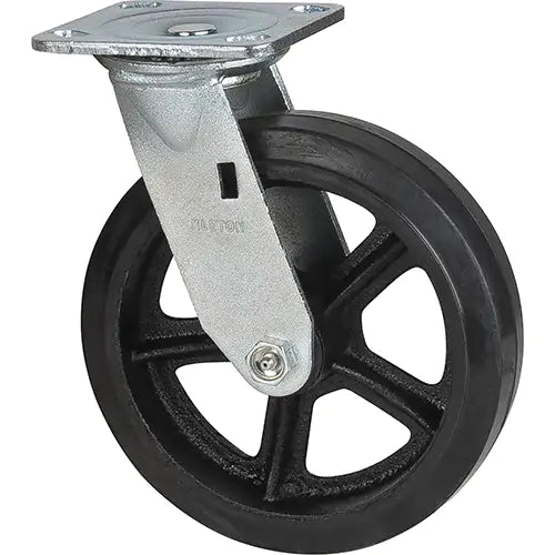 Mold-on Caster, Swivel, 8" (203.2 mm), Rubber, 660 lbs. (299 kg.)