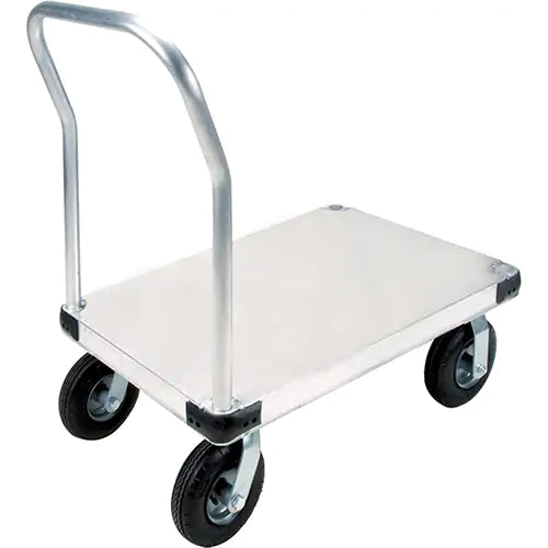 Aluminum Platform Truck With Smooth Surface, 24" W x 48" L, 1400 lbs. Cap., Pneumatic Wheels