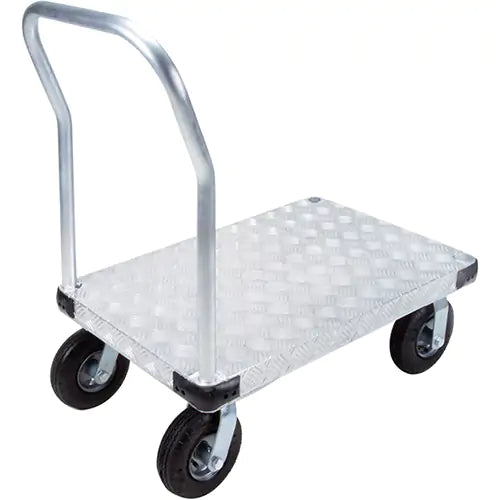 Aluminum Platform Truck With Smooth Surface, 24" W x 36" L, 1200 lbs. Cap., Flat Free Wheels
