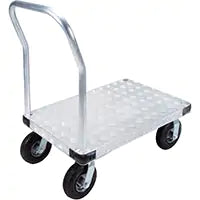 Chariot à plateforme en aluminium, 24 po de largeur x 48 po de longueur, capacité de charge de 1 400 lb, roues pneumatiques