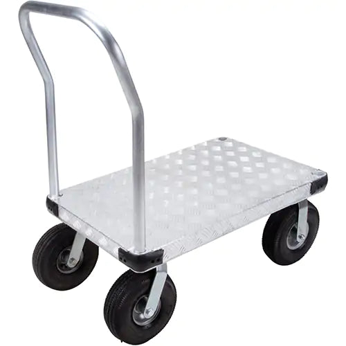 Aluminum Platform Truck With Smooth Surface, 24" W x 48" L, 1400 lbs. Cap., Pneumatic Wheels