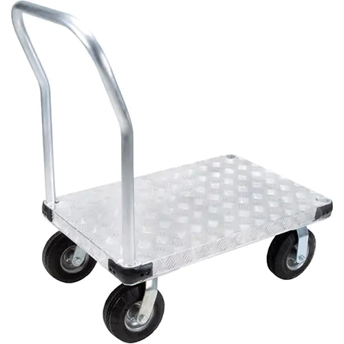 Chariot à plateforme en aluminium, 24 po de largeur x 36 po de longueur, capacité de charge de 1 100 lb, roues anticrevaison