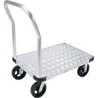 Chariot à plateforme en aluminium, 24 po de largeur x 48 po de longueur, capacité de charge de 2 000 lb, roues en caoutchouc moulées