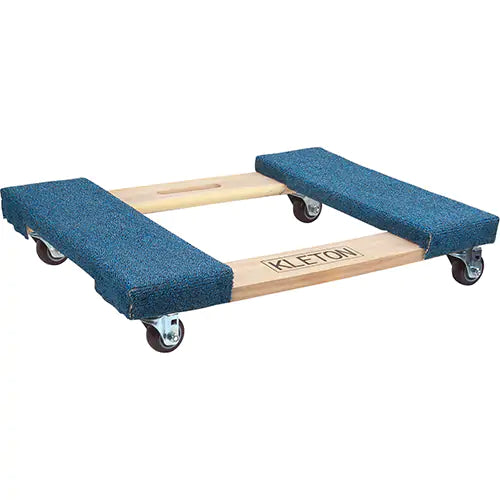Chariot en bois dur avec extrémités recouvertes de moquette, cadre en bois, 18 po l. x 24 po L., capacité de 1 600 lb