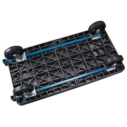 Chariots à plateforme en plastique, 48 po L x 24 po l, capacité de charge de 2 000 lb, roues en caoutchouc moulé