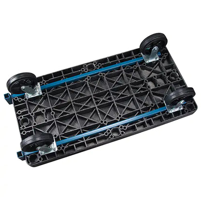 Chariots à plateforme en plastique, 48 po L x 24 po l, capacité de charge de 2 000 lb, roues en caoutchouc moulé