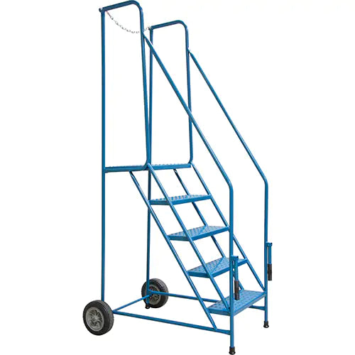 Trailer Access Rolling Ladder with Rails, 5 Steps, 22" Step Width, 46" Platform Height, Steel