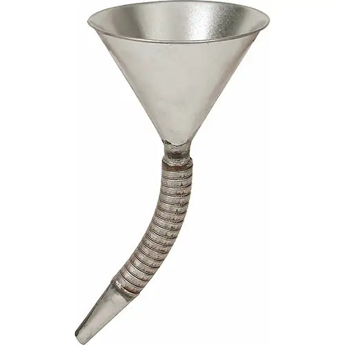 Automotive Funnel, 0.5 Gallon, Galvanized Steel with Flexible Spout