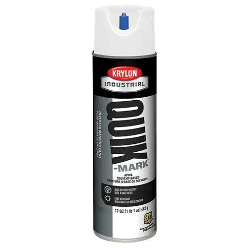 Krylon Quik-Mark Marking Paint, White, Solvent-Based, 17oz