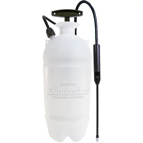 Poly pump with strong T-handle that stores spray wandThumb-operated spray with on/off lock featureThumb-operated poly spray wand with adjustable cone nozzleSpecifications:Tank Capacity:2 gal. (7.6 L)Tank Material: PlasticHose Length: 33"Wand 