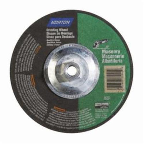 Meule Norton maçonnerie déprimée Type 27, diamètre 7 po, épaisseur 1/4 po, trou d'arbre 5/8-11 po, 8600 tr/min