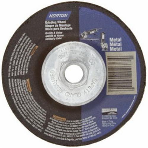 Roue à moyeu déporté en métal Norton - Type 27, diamètre de roue 7 po, épaisseur 1/4 po, taille du trou d'arbre 7/8 po, 8 600 tr/min