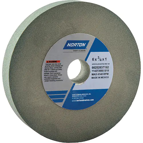 Gemini Crystolon Bench or Pedestal Grinding Wheel - Grade: Extra Fine, Grit Number: 120, Wheel Diameter: 6 in