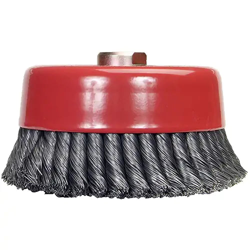 Knotted Wire Cup Brush, 6" Dia. x 5/8"-11 Arbor