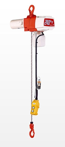 EDL Electric Chain Hoist, Red/White, Aluminum, 100kg, 10ft lift, 120V