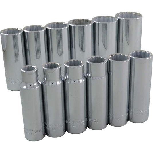 Socket Set - 1/2" Drive, 6 Point, 17 Pieces