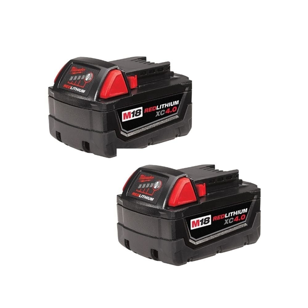 Milwaukee 18v Extended Capacity 4.0ah Battery, 2-pack