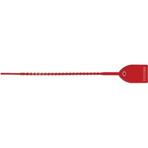 Tug-Tight™ Seals, in, Plastic, Pull-Through, Red, 1000/bx