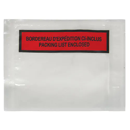 Enveloppe pour bordereau de colisage, 4-1/2" L x 5-1/2" l, style à chargement arrière
