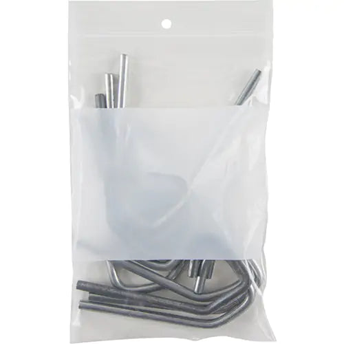 White Block Poly Bags, Reclosable, 6" x 4", 2 mils, 100/pk