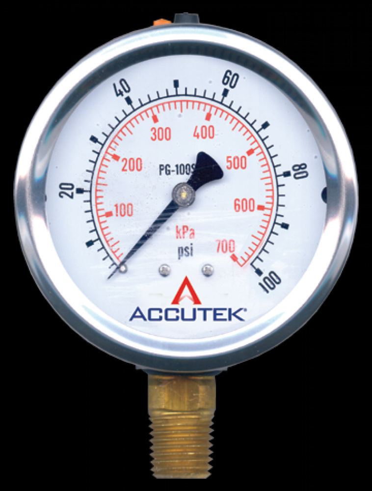 Liquid Filled Pressure Gauge With Stem Mount & 2.5 Dial, 0-5000 PSI, Low Temp.