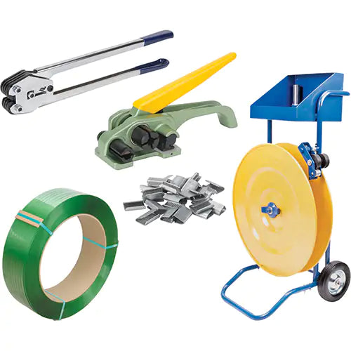 Strapping Kit, Polyester Strap Material, 5/8" Strap Width