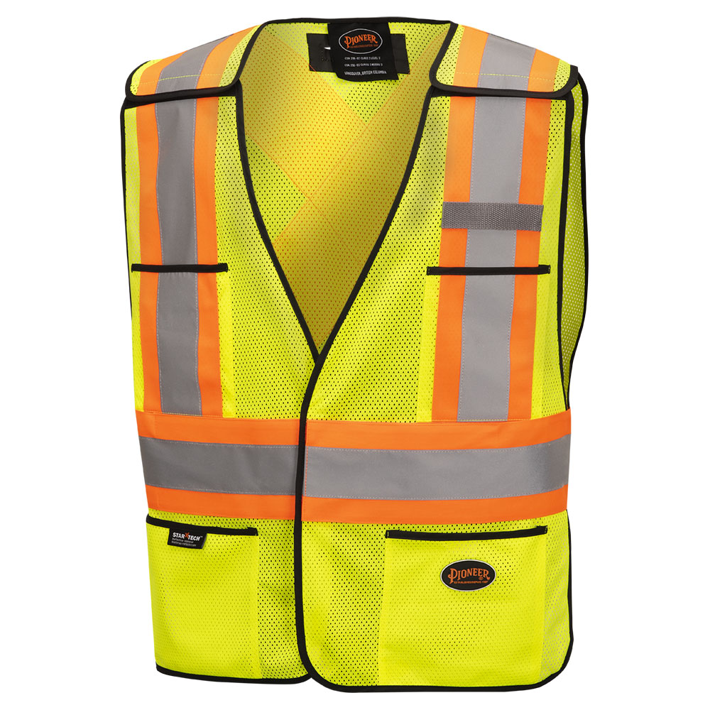 Gilets de sécurité détachable en mesh, CSA, Jaune, O/S