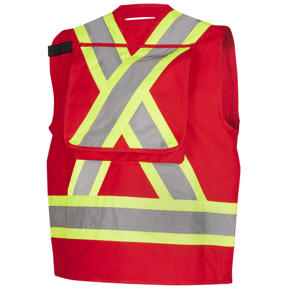 Gilets de sécurité en toile de coton, Rouge, GR: 5XL