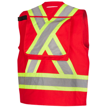 Gilets de sécurité en toile de coton, Rouge, GR: 5XL