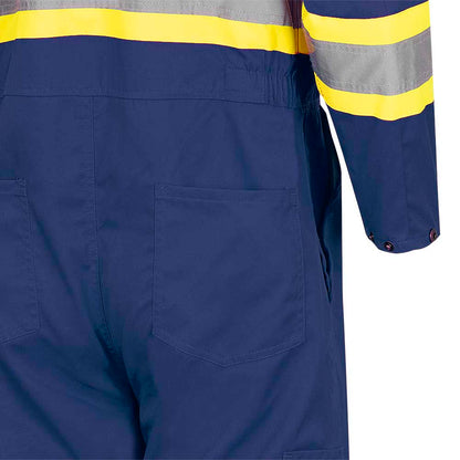 Combinaison de sécurité, polyester/coton, bleu, SZ : 50