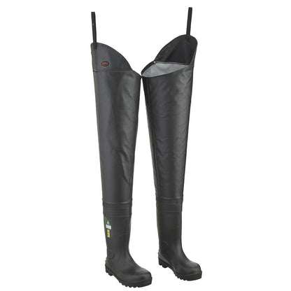 Wader de poitrine avec plaque de protection en acier, noir, SZ : 10