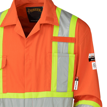 Combinaison de sécurité homologuée FR/ARC, 100 % coton, orange, taille : 64 grande taille