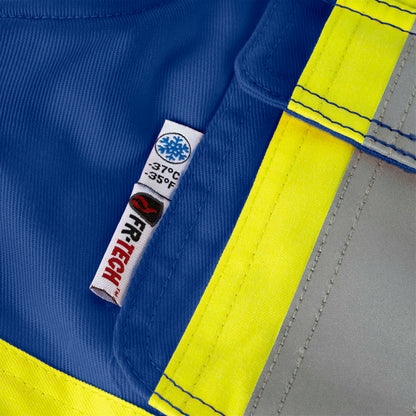 Combinaison de sécurité matelassée en coton ignifuge haute visibilité, bleu roi, SZ : XL
