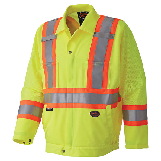 Traffic Safety Jackets, Poly Knit, Yellow, SZ: 2XL