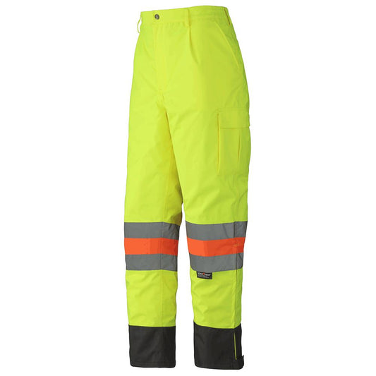 Pantalon de sécurité routière imperméable haute visibilité, approuvé MTQ, jaune, SZ : S