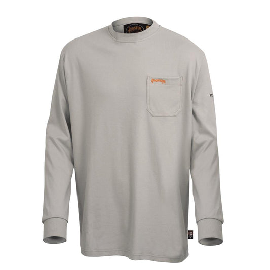 Chemise en coton à manches longues ignifuge, gris clair, SZ : XL