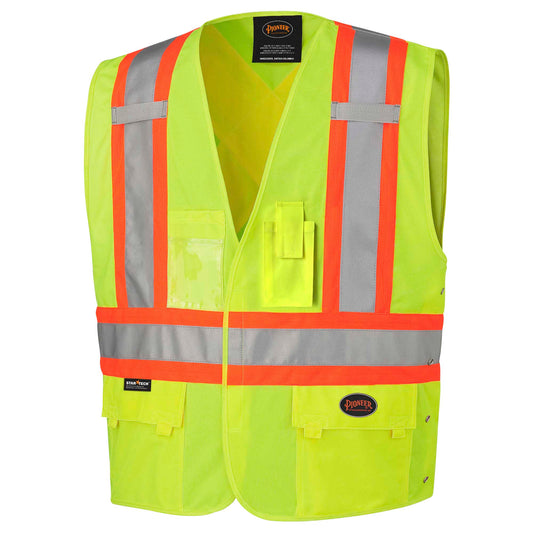 Gilets de sécurité, Ajustables, Fermeture à crochets et boucles, Jaune, GR: 2/3XL
