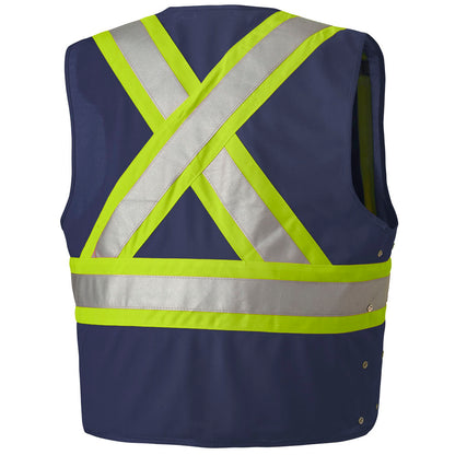 Veste de sécurité haute visibilité à côtés ajustables, Bleu Marine, GR: P/M