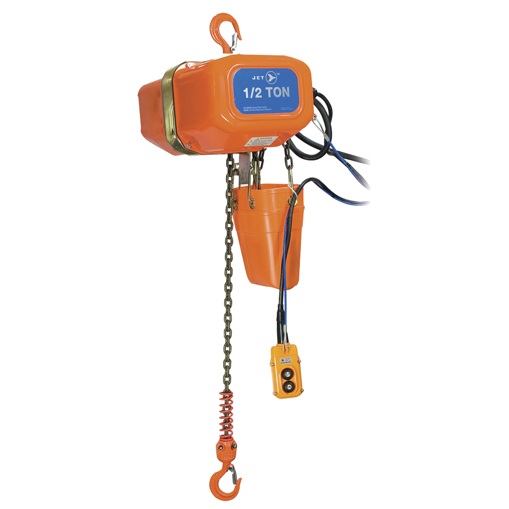 Palan électrique à chaîne 1/2 tonne, 15 pi de levage, 230/460 V, 3 phases - Usage intensif