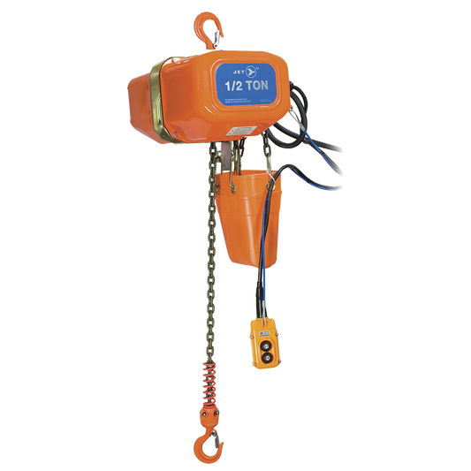 Palan électrique à chaîne 1/2 tonne, 15 pi de levage, 230/460 V, 3 phases - Usage intensif