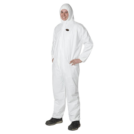 Disposable Coverall, Antistatic, Microporous, White, SZ: 5XL