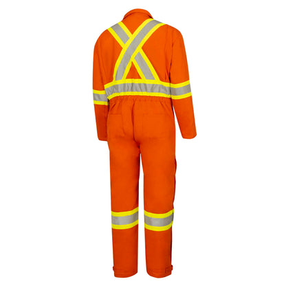 Combinaison de sécurité en coton matelassé ignifuge haute visibilité, orange, SZ : 2XL