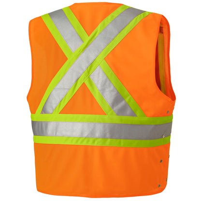 Gilets de sécurité, Ajustables, Fermeture à crochets et boucles, Orange, GR: 4/5XL