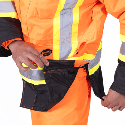 Parkas de sécurité imperméables haute visibilité 7 en 1, orange/noir, SZ : 5XL