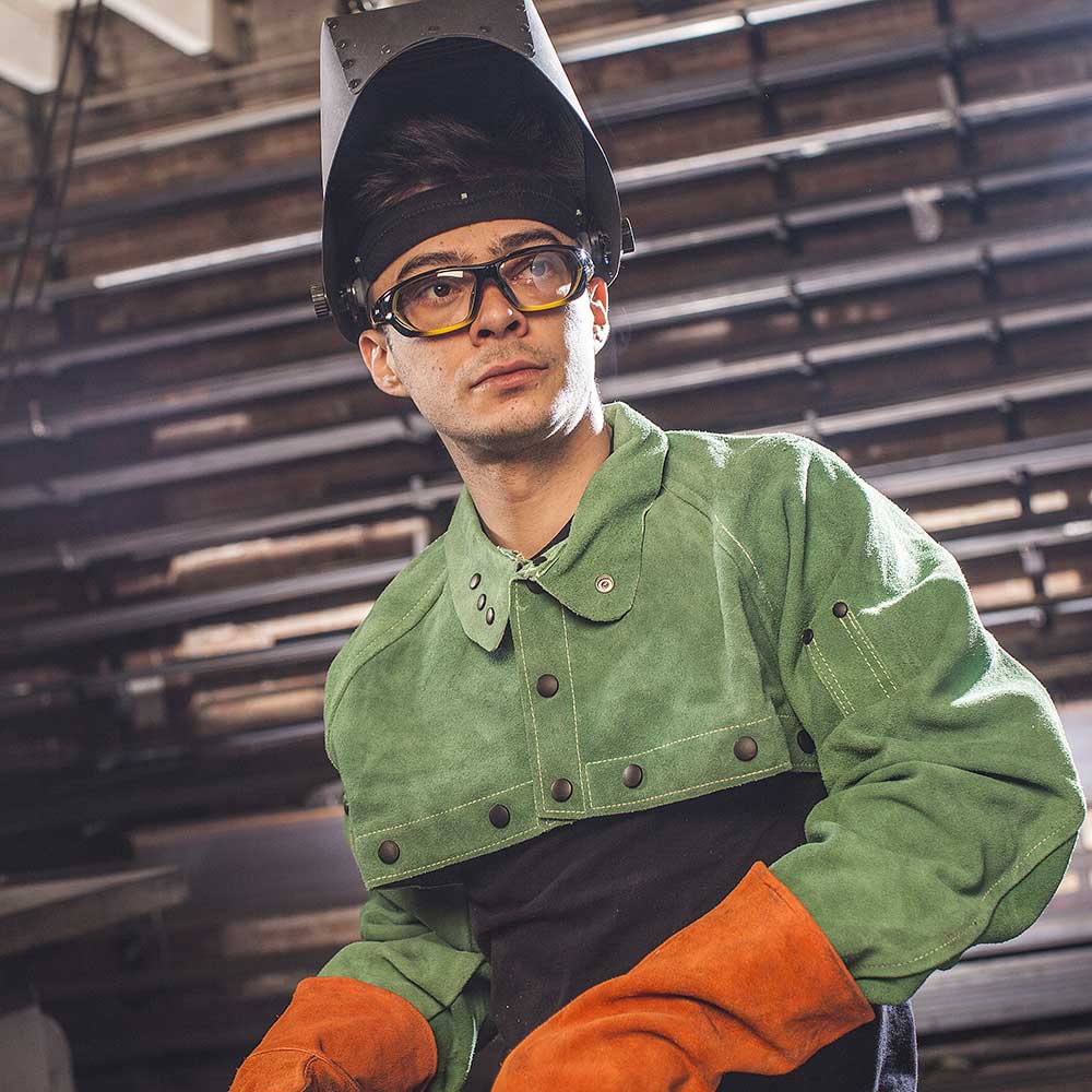 Ranpro Welder's Cape Sleeves, CS 100, Green, SZ: L