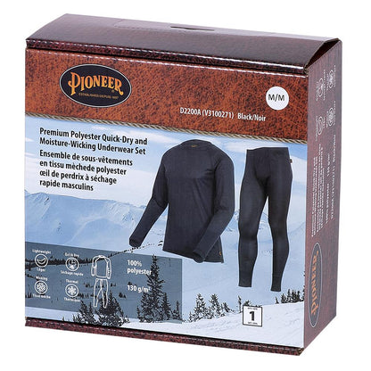 Ensemble de sous-couches à séchage rapide et évacuant l'humidité, noir, SZ : XL