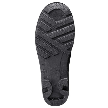 Bottes en PVC avec embout en acier et plaque, noires, SZ : 5