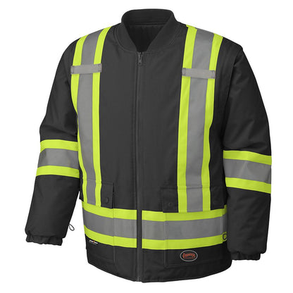 Parkas de sécurité imperméables haute visibilité 7 en 1, noir, SZ : 4XL